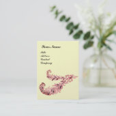 DIAMOND FEATHERS MONOGRAM, roze, parelroom Visitekaartje (Staand voorkant)