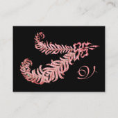DIAMOND FEATHERS MONOGRAM, roze, parels Visitekaartje (Achterkant)