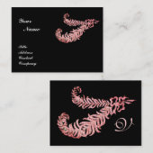 DIAMOND FEATHERS MONOGRAM, roze Visitekaartje (Voorkant / Achterkant)