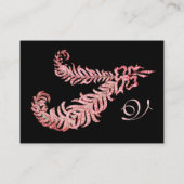 DIAMOND FEATHERS MONOGRAM, roze Visitekaartje (Achterkant)