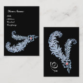 DIAMOND FEATHERS MONOGRAM, roze Visitekaartje (Voorkant / Achterkant)