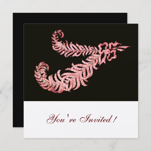 DIAMOND FEATHERS, Pink Champagne Metallic Kaart (Voorkant / Achterkant)