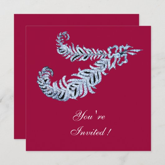 DIAMOND FEATHERS, rood Kaart (Voorkant / Achterkant)