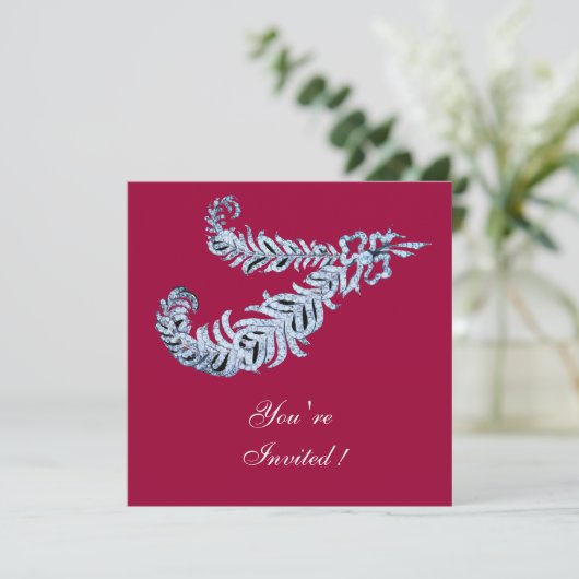 DIAMOND FEATHERS, rood Kaart (Staand voorkant)