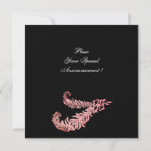 DIAMOND FEATHERS ,Roze Champagne Metaalglans Kaart (Achterkant)