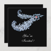 DIAMOND FEATHERS ROZE EDELSTENEN LUXE Zwart Wit Kaart (Voorkant / Achterkant)