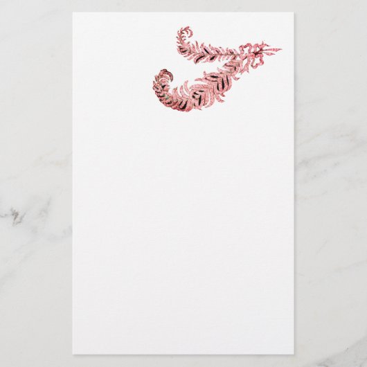 DIAMOND FEATHERS, roze en wit Briefpapier (Voorkant)