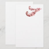 DIAMOND FEATHERS, roze en wit Briefpapier (Voorkant / Achterkant)