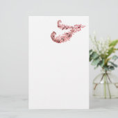 DIAMOND FEATHERS, roze en wit Briefpapier (Staand voorkant)