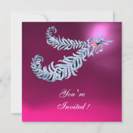 DIAMOND FEATHERS Roze Fuchsia Amethyst Champagne Kaart