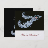 DIAMOND FEATHERS ,Roze Ijs Metaalglans Kaart (Voorkant / Achterkant)