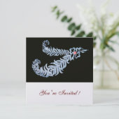 DIAMOND FEATHERS ,Roze Ijs Metaalglans Kaart (Staand voorkant)