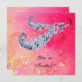 DIAMOND FEATHERS, roze sparken Kaart (Voorkant / Achterkant)