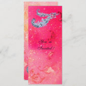 DIAMOND FEATHERS, roze sparken Kaart (Voorkant / Achterkant)