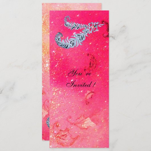 DIAMOND FEATHERS, roze sparken Kaart (Voorkant / Achterkant)