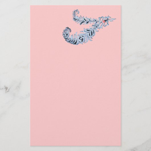 DIAMOND FEATHERS, roze, zwart en wit Briefpapier (Voorkant)