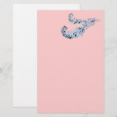 DIAMOND FEATHERS, roze, zwart en wit Briefpapier (Voorkant / Achterkant)