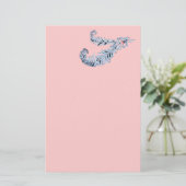 DIAMOND FEATHERS, roze, zwart en wit Briefpapier (Staand voorkant)