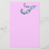 DIAMOND FEATHERS, roze, zwart en wit Briefpapier (Voorkant)