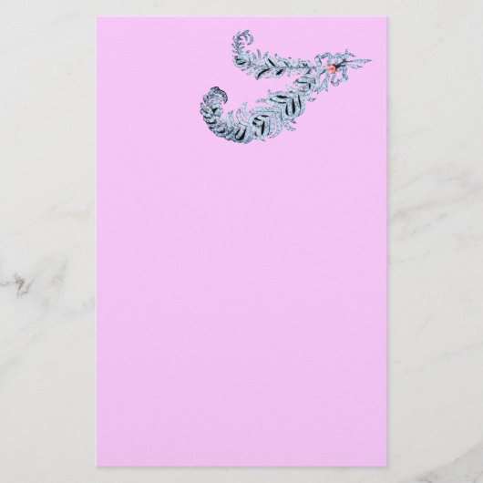 DIAMOND FEATHERS, roze, zwart en wit Briefpapier (Voorkant)