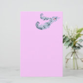 DIAMOND FEATHERS, roze, zwart en wit Briefpapier (Staand voorkant)