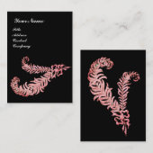 DIAMOND FEATHERS, roze, zwart Visitekaartje (Voorkant / Achterkant)