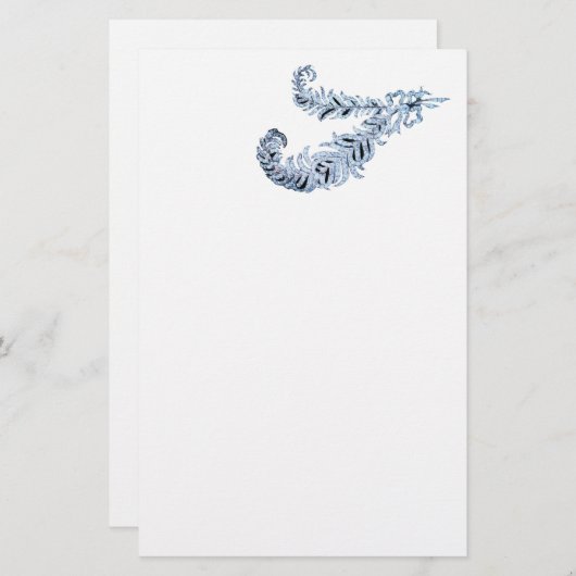 DIAMOND FEATHERS, zwart-wit Briefpapier (Voorkant / Achterkant)