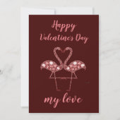 Diamond flamingo Happy valentijnsdag kaart (Voorkant)