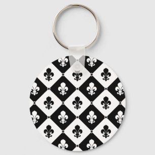 Diamond Fleur De Lis Patroon Sleutelhanger