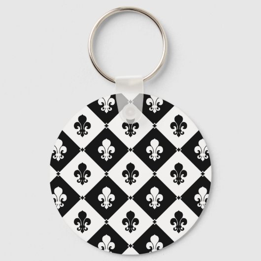Diamond Fleur De Lis Patroon Sleutelhanger (Voorkant)