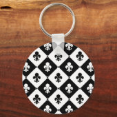 Diamond Fleur De Lis Patroon Sleutelhanger (Voorkant)
