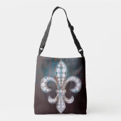 Diamond Fleur de Lis Wood Crossbody Tas (Achterkant)