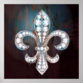 Diamond Fleur de Lis Wooden Poster (Voorkant)