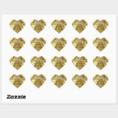 Diamond Fleurette & Satin Gold Hart Sticker (Vel)
