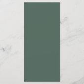 Diamond Floral Evergreen Monogram Wedding Menu (Achterkant)