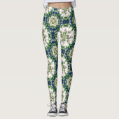 Diamond Floral Mandalas Seamless Pattern Leggings (Voorkant)