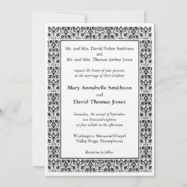Diamond Flower Wedding Invitation Kaart