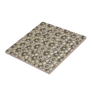 Diamond Flowers Ceramic Tegel - Luxury Tegeltje