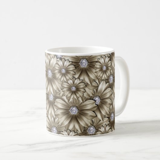 Diamond Flowers Coffee Mok Gift (Voorkant rechts)