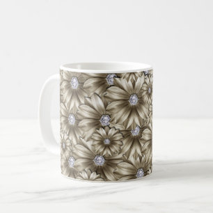 Diamond Flowers Coffee Mok Gift