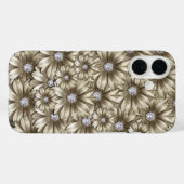 Diamond Flowers Edelsteen iPhone Case (Achterkant (horizontaal))