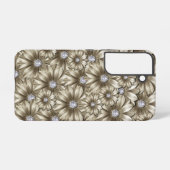 Diamond Flowers Gemstone Samsung Galaxy Hoesje (Achterkant horizontaal)