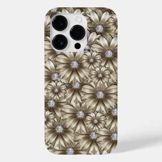 Diamond Flowers Hoesje-Mate iPhone Case (Achterkant)