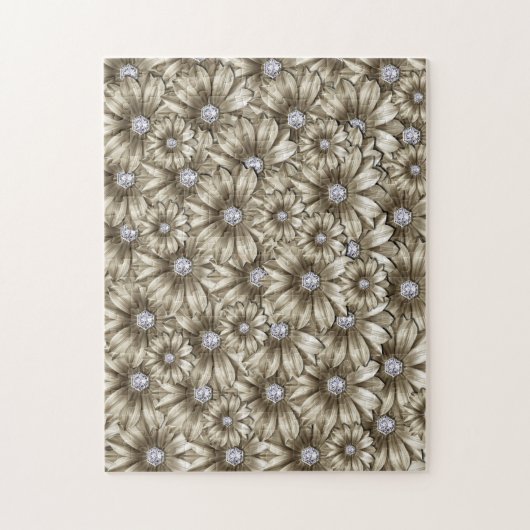 Diamond Flowers Jigzaag Puzzle Gemstone Legpuzzel (Verticaal)