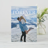 Diamond Forever Foto dubbelzijdig Verloving toevoe Kaart (Staand voorkant)