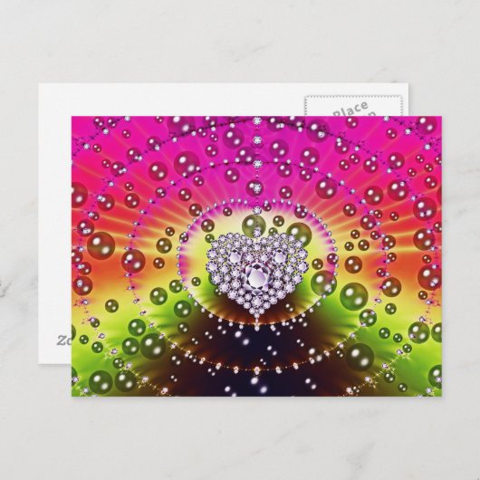 Diamond Fractal Briefkaart (Voorkant / Achterkant)