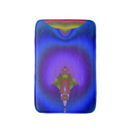 Diamond Fractal in Neon Blue Badmat (Voorkant Verticaal)