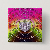 Diamond Fractal Vierkante Button 5,1 Cm (Voorkant)