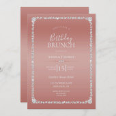 Diamond Framed Roos Gouden Brunch Verjaardag Kaart (Voorkant / Achterkant)