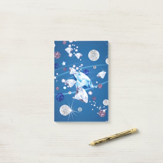 Diamond Galaxy 12 Post-it® Notes (Op bureau)